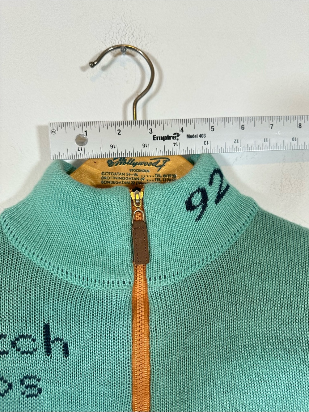 Dutch Bros Sweater Exclusive '92 Retro Alpine Mountain Employee Size S Teal Cozy - Picture 7 of 11